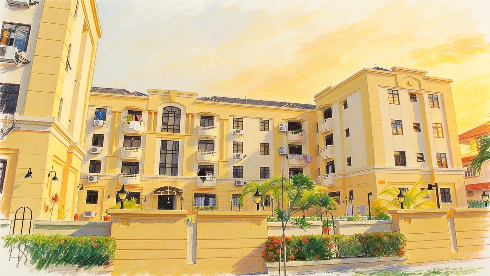 Ebony Mansions, a 4-storey condominium in Bedok. Illustration is AI-generated.