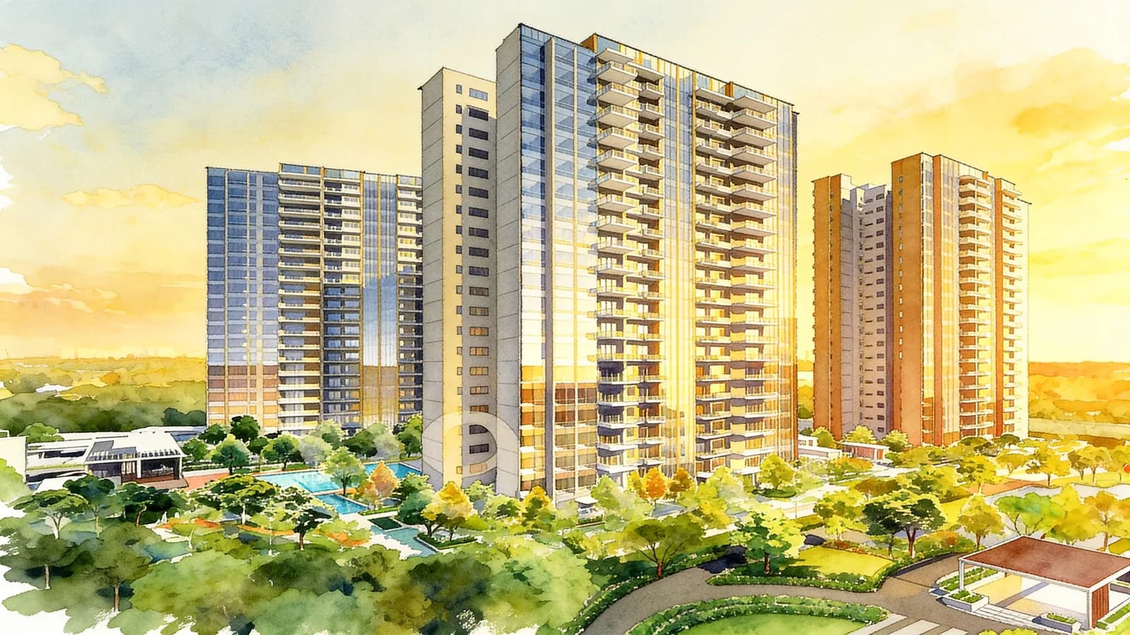 Parc Botannia, a 22-storey condominium in Sengkang. Illustration is AI-generated.