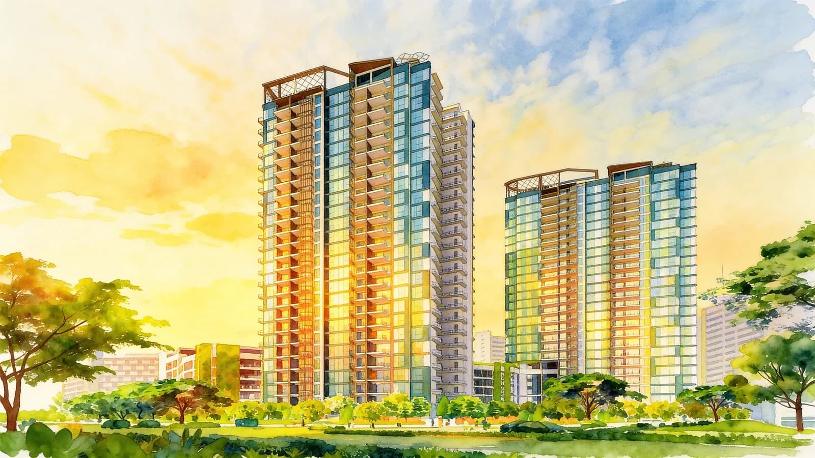 Gem Residences, a 38-storey condominium in Toa Payoh. Illustration is AI-generated.