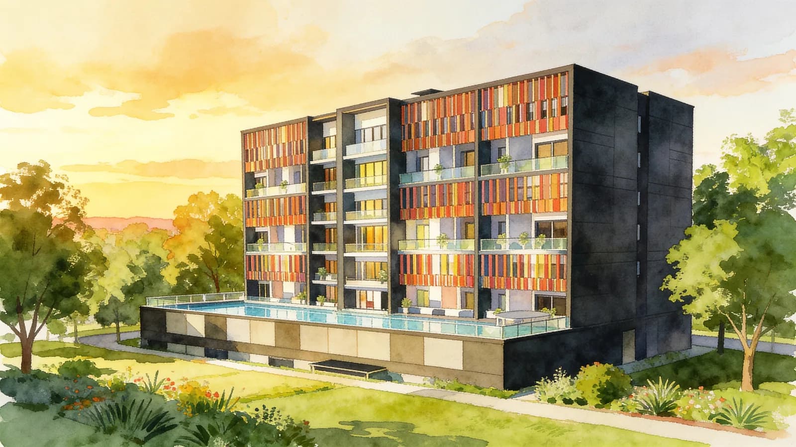 The Centren, an 8-storey apartment in Geylang. Illustration is AI-generated.