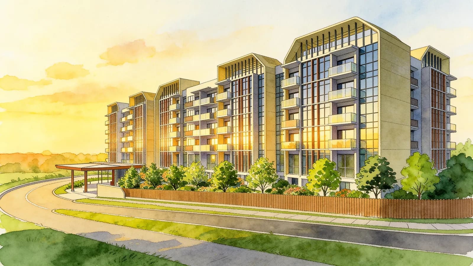 The Gazania, a 5-storey condominium in Serangoon. Illustration is AI-generated.