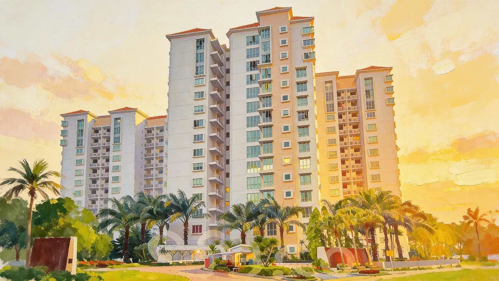 Whitewater, a 15-storey executive condominium in Pasir Ris. Illustration is AI-generated.