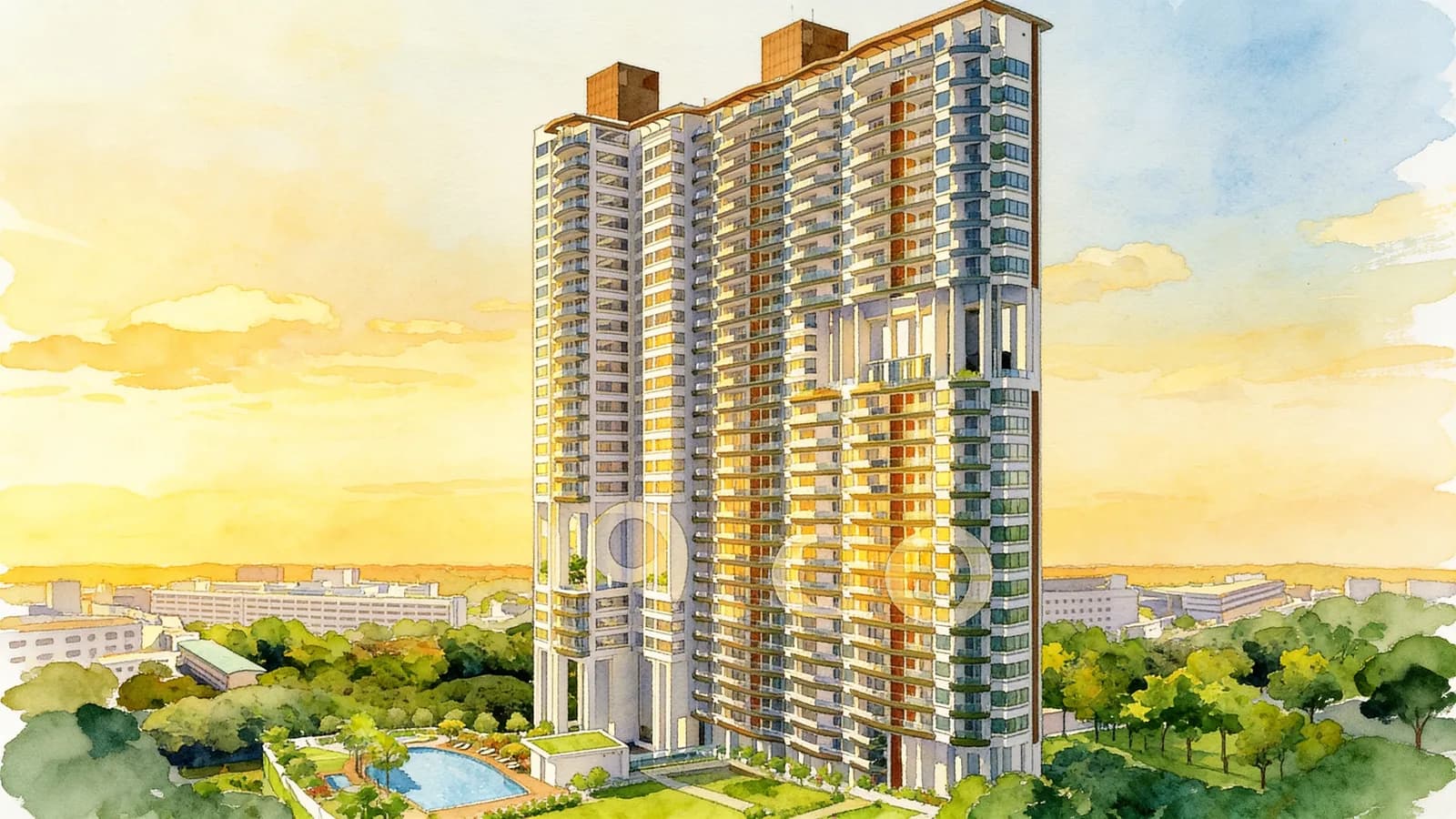 Spottiswoode Residences, a 36-storey condominium in Bukit Merah. Illustration is AI-generated.