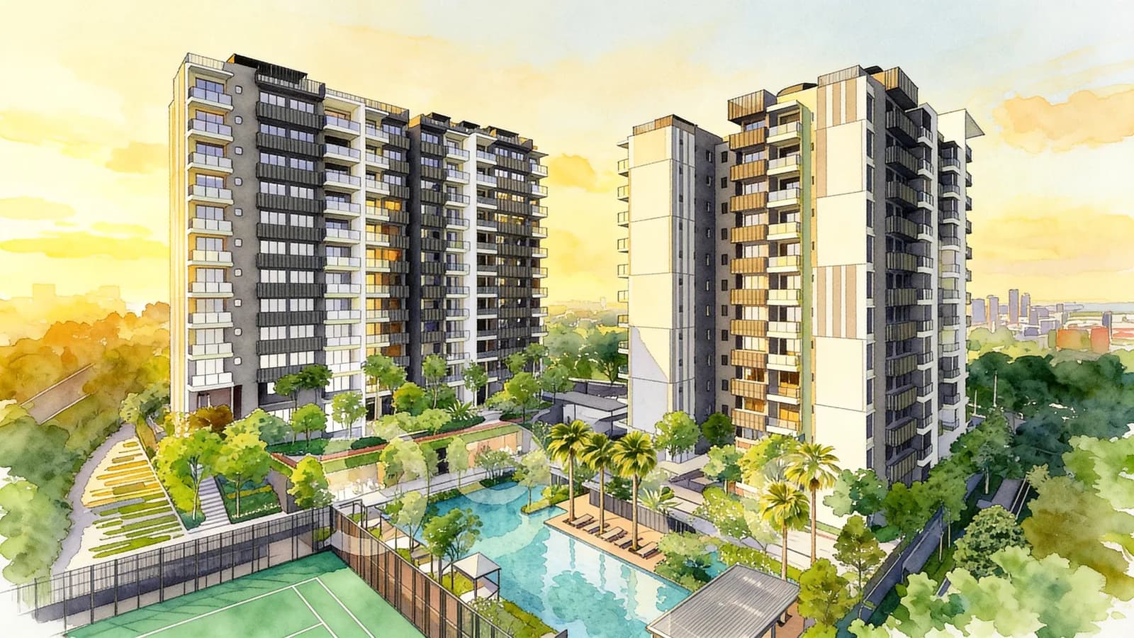 Urban Treasures, a 9-storey condominium in Bedok. Illustration is AI-generated.