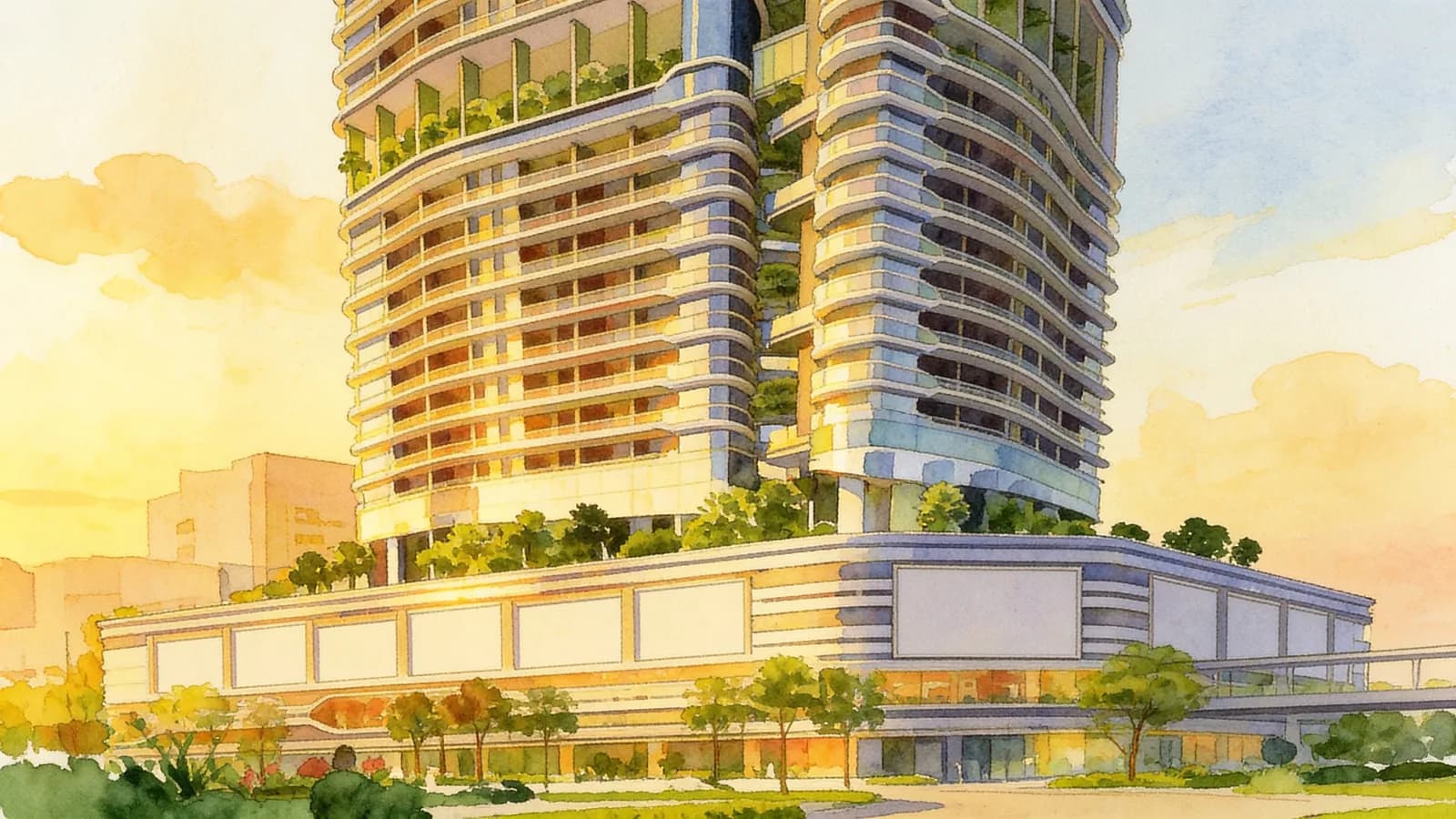 City Gate, a 30-storey apartment in Kallang. Illustration is AI-generated.