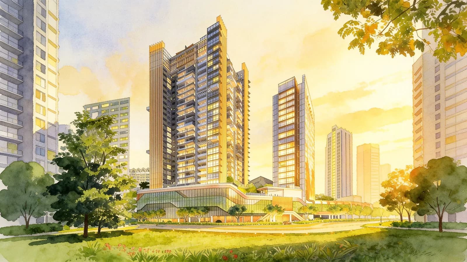 Cairnhill Nine, a 30-storey condominium in Orchard. Illustration is AI-generated.