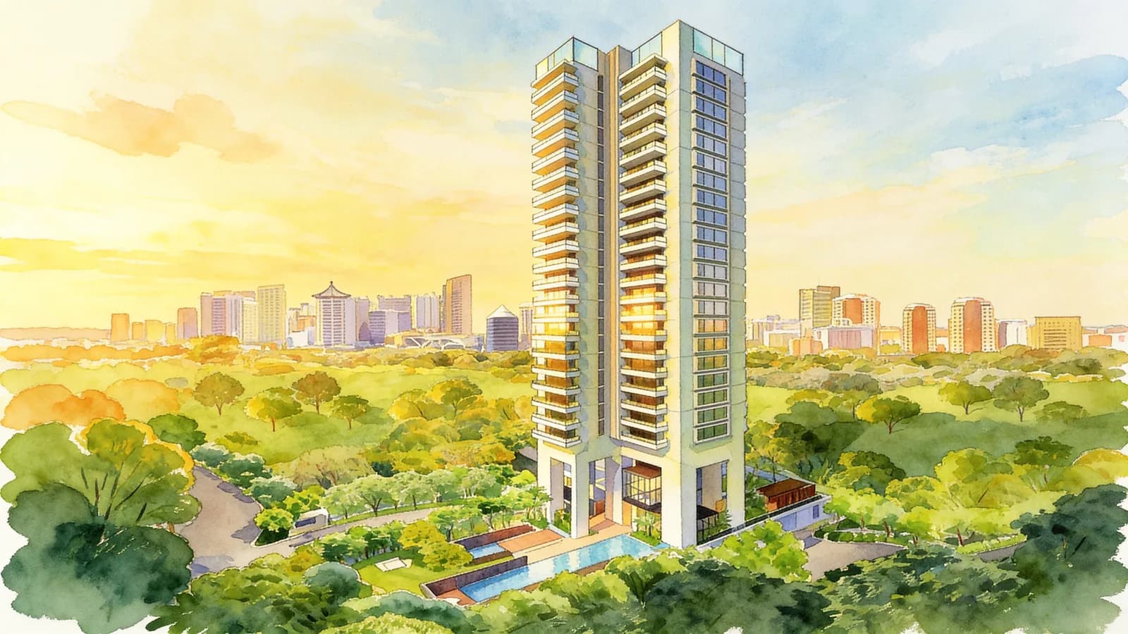 Ardmore 3, a condominium in Newton. Illustration is AI-generated.