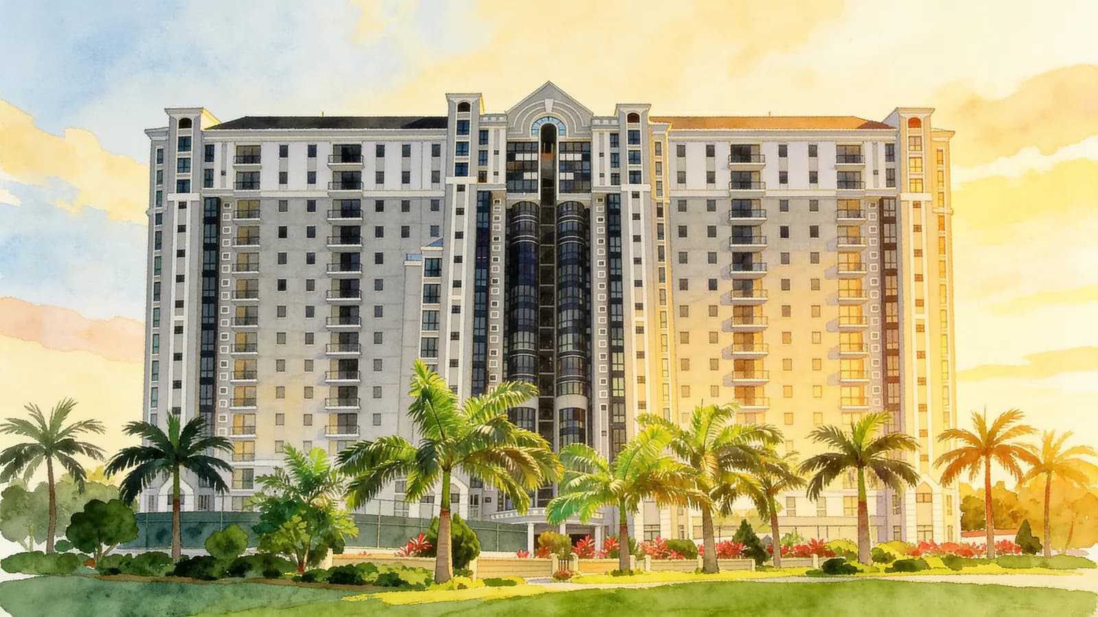 Arthur Mansions, a 16-storey condominium in Marine Parade. Illustration is AI-generated.