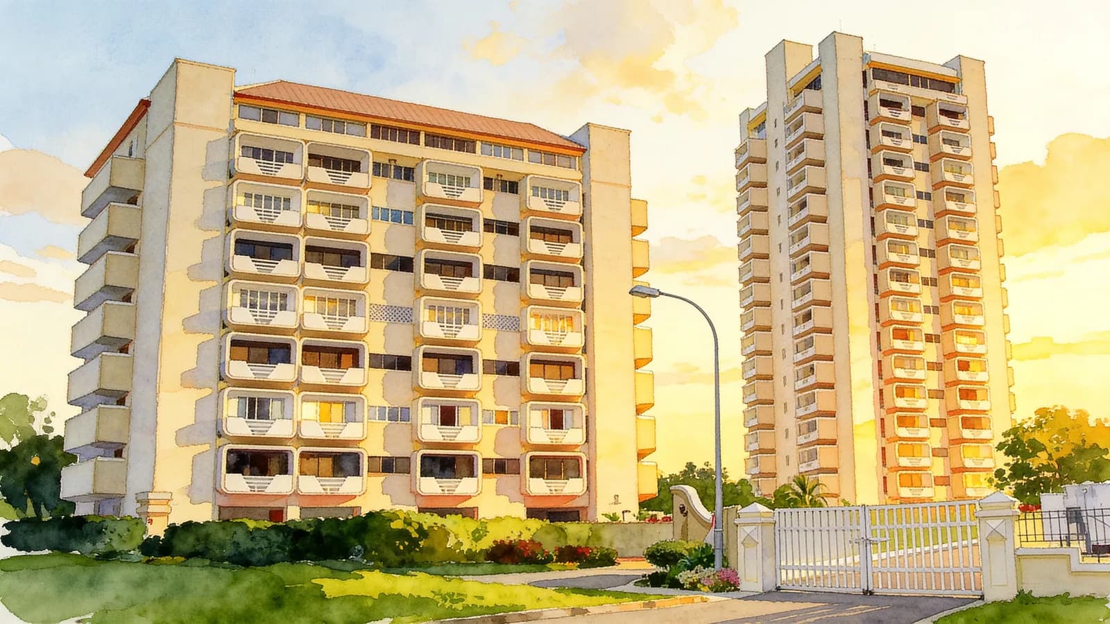 Peach Garden, an apartment. Illustration is AI-generated.