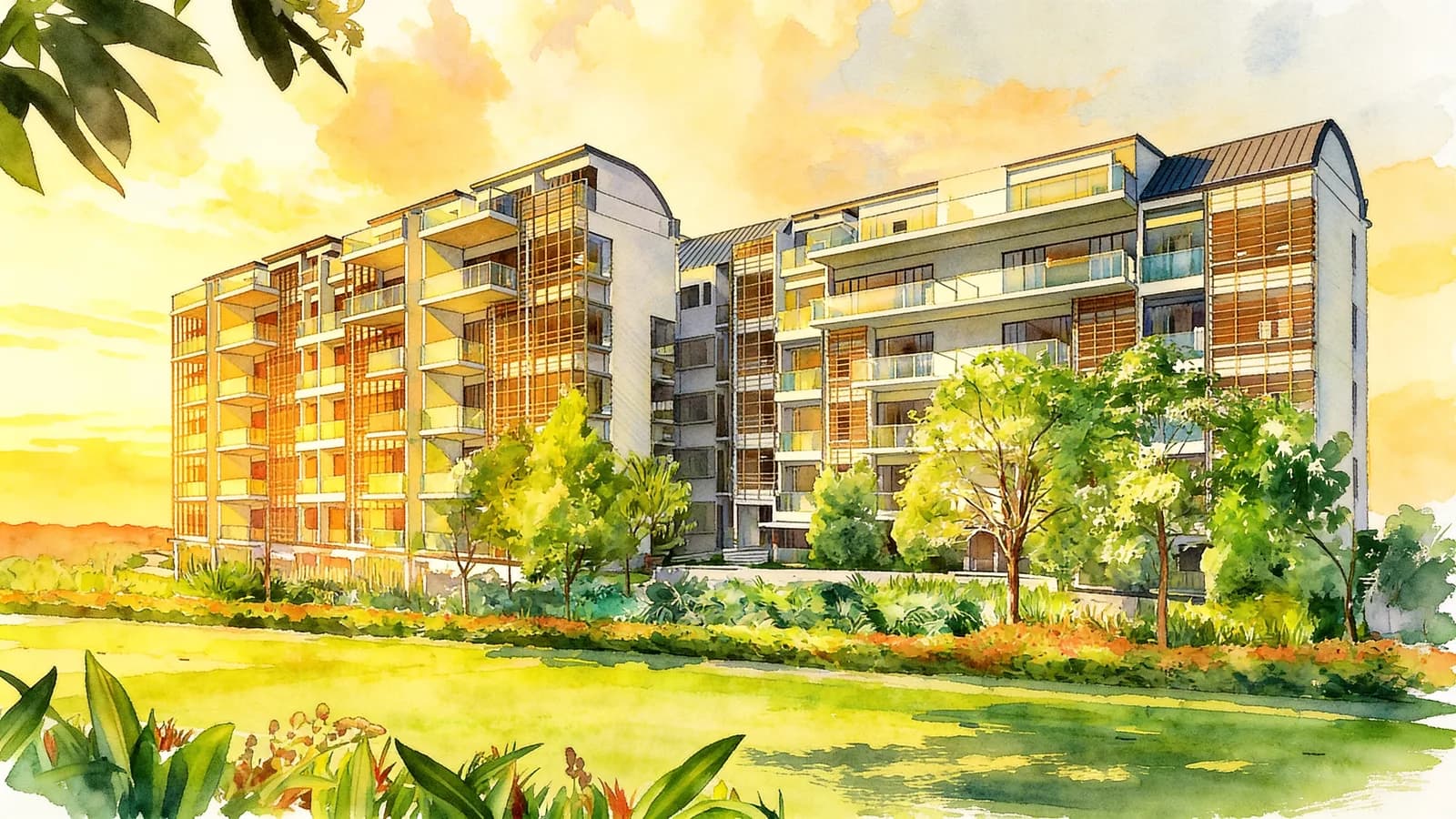 Terrene At Bukit Timah, a 5-storey condominium in Bukit Timah. Illustration is AI-generated.