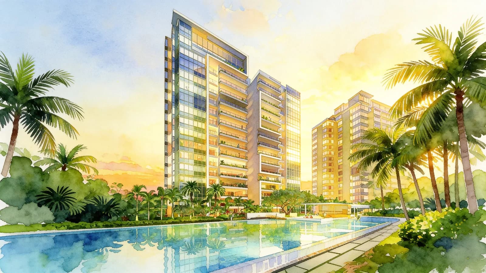Kovan Residences, an 18-storey condominium in Hougang. Illustration is AI-generated.