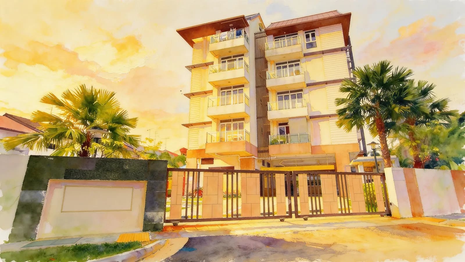 Glasgow Residence, a condominium in Hougang. Illustration is AI-generated.