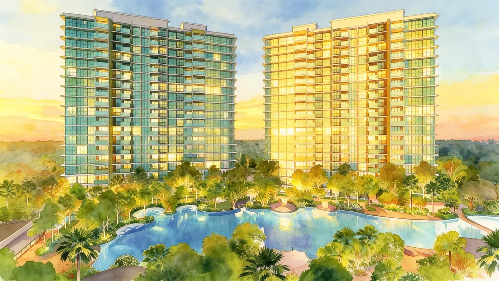 Chuan Park, a 1-storey condominium in Serangoon. Illustration is AI-generated.