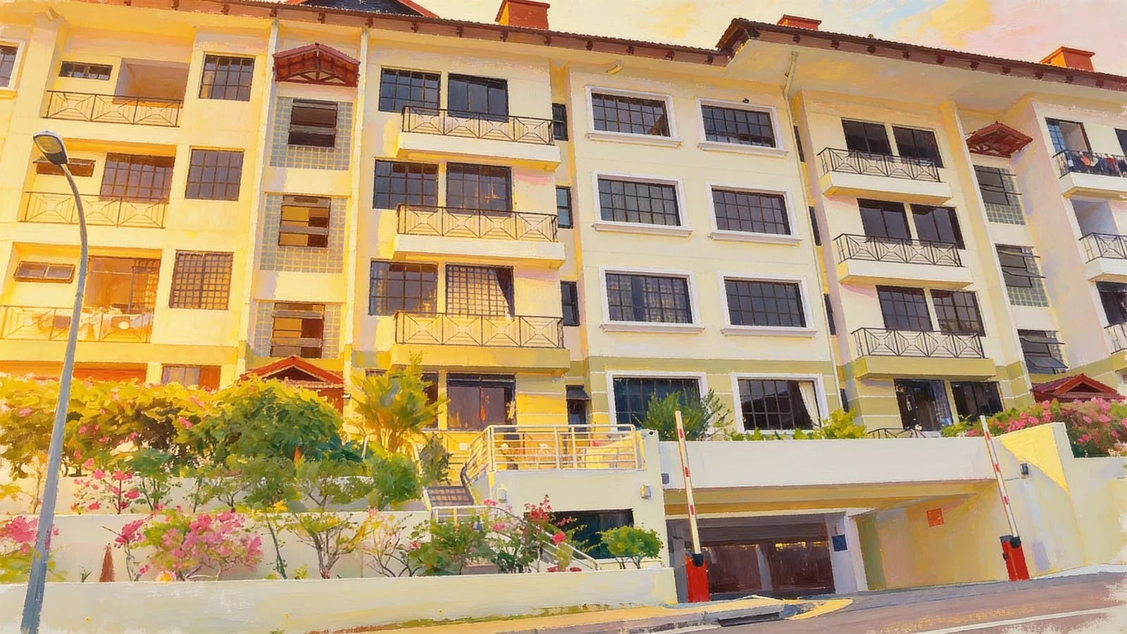 Kentview Park, a 4-storey condominium in Queenstown. Illustration is AI-generated.