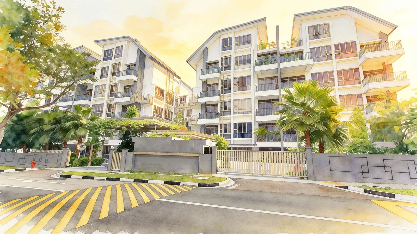 The Waterline, a 5-storey condominium in Hougang. Illustration is AI-generated.