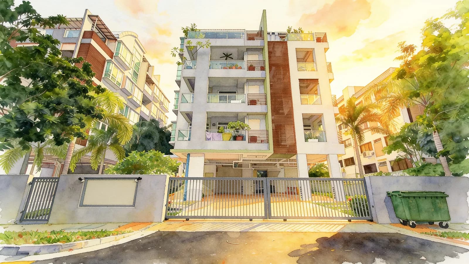 Carlyx Green, a 5-storey apartment in Kallang. Illustration is AI-generated.