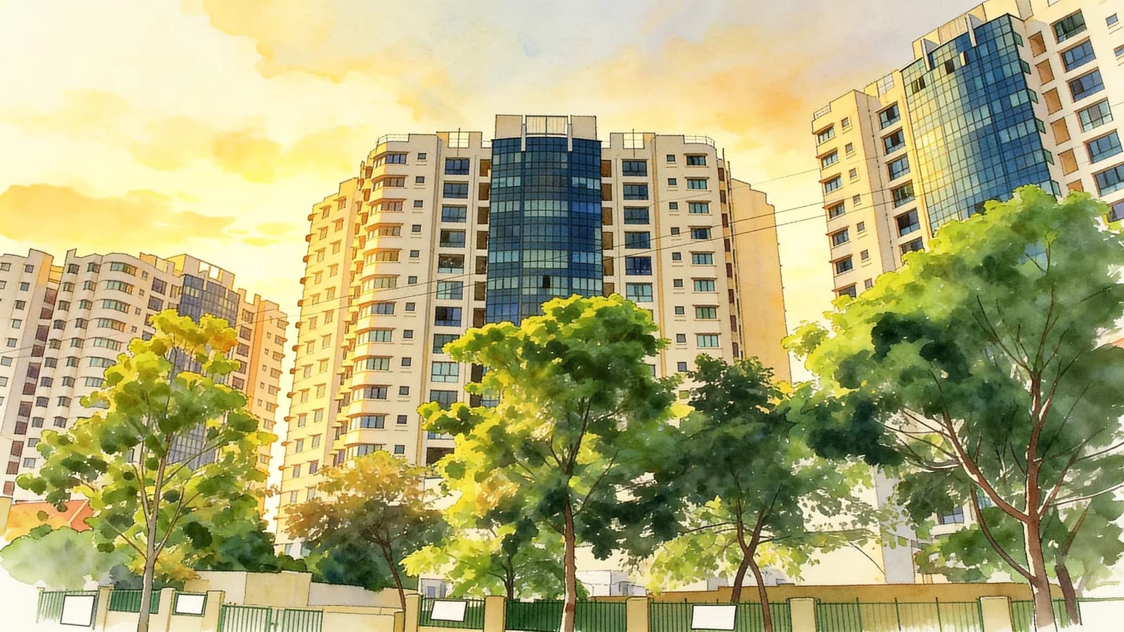Simsville, a 16-storey condominium in Geylang. Illustration is AI-generated.