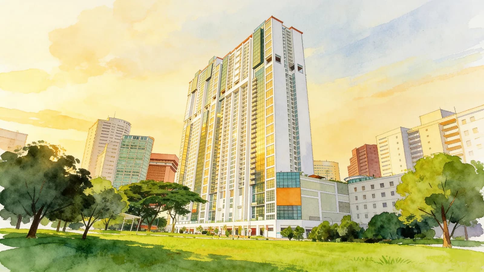 Icon, a 46-storey apartment in Downtown Core. Illustration is AI-generated.