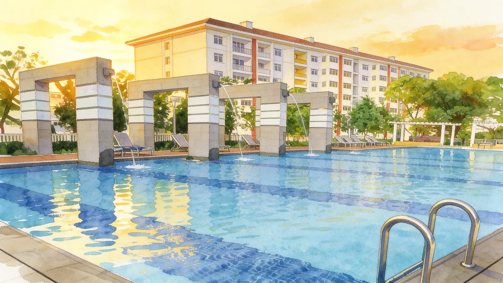 Twin Regency, a condominium in Bukit Merah. Illustration is AI-generated.