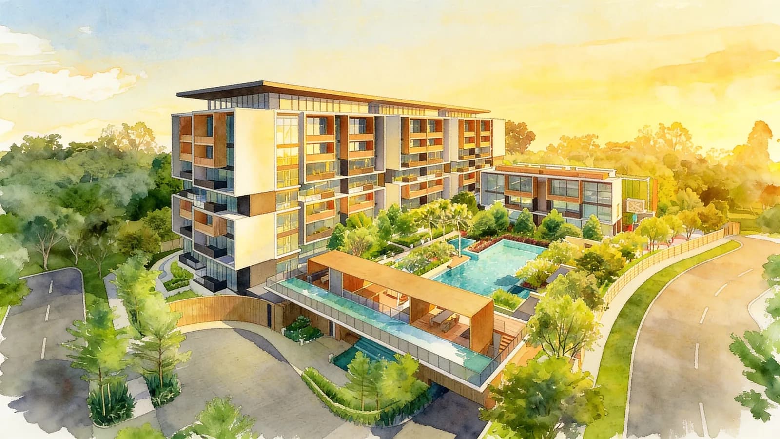 Kandis Residence, a 7-storey condominium in Sembawang. Illustration is AI-generated.