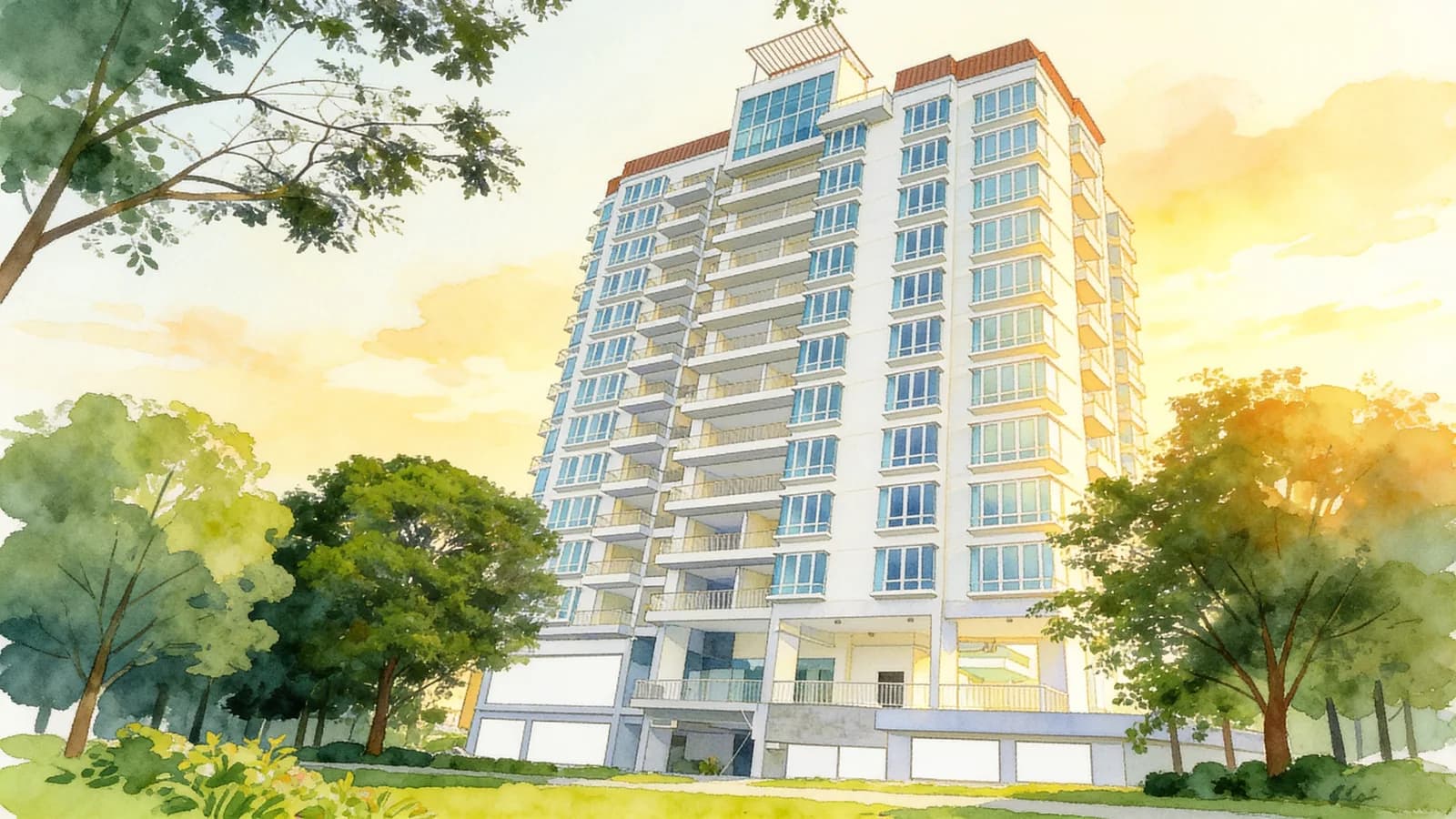 St. Michael Regency, a 15-storey condominium in Kallang. Illustration is AI-generated.