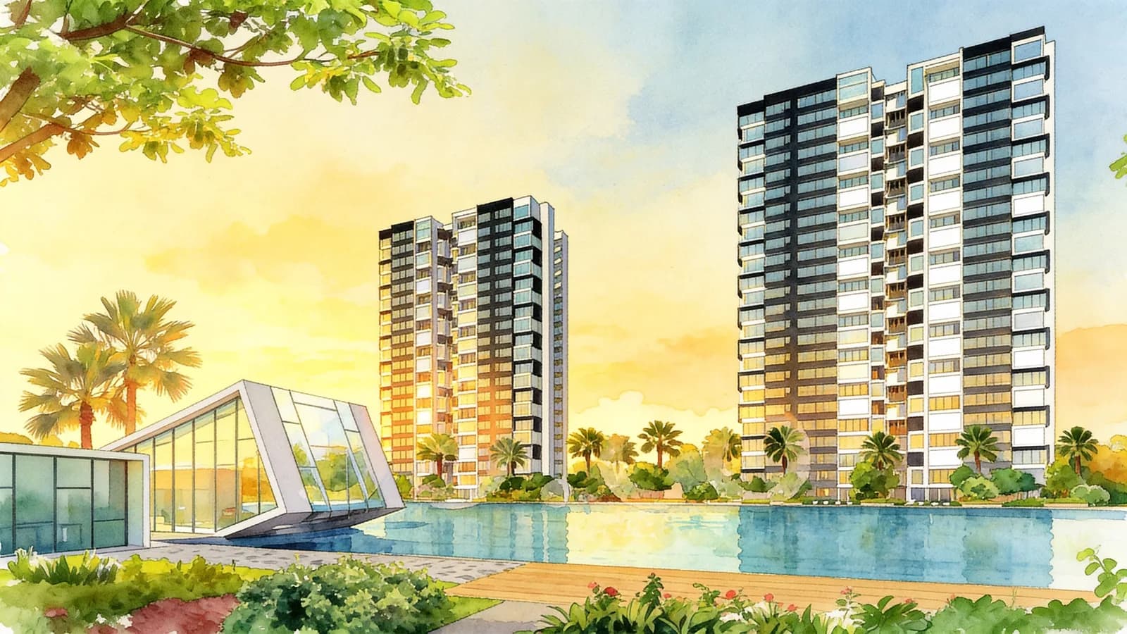 Lush Acres, a 25-storey executive condominium in Sengkang. Illustration is AI-generated.