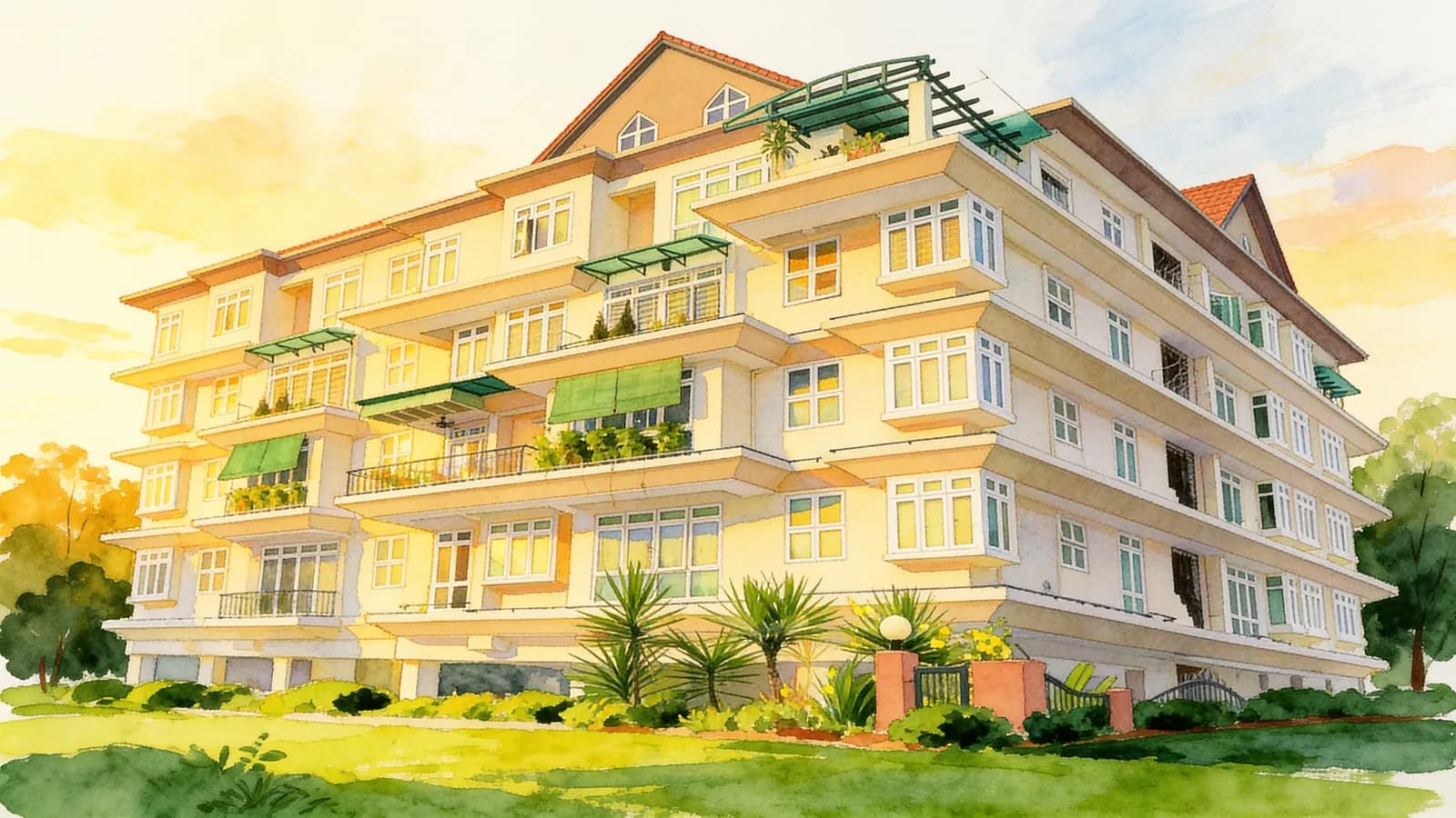 La Nouvelle, a condominium in Novena. Illustration is AI-generated.