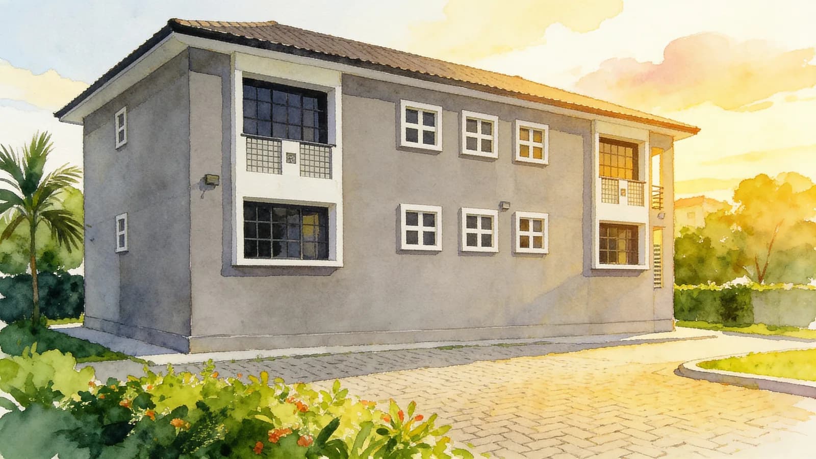 E7 Lodge, an apartment in Bedok. Illustration is AI-generated.