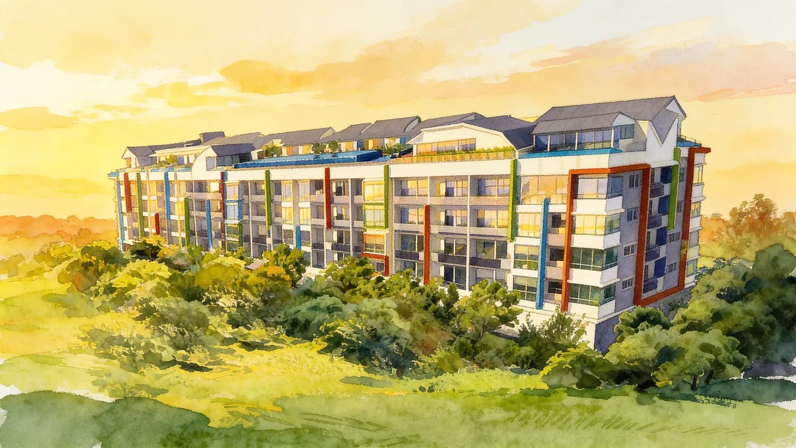 Space @ Kovan, a 5-storey apartment in Serangoon. Illustration is AI-generated.