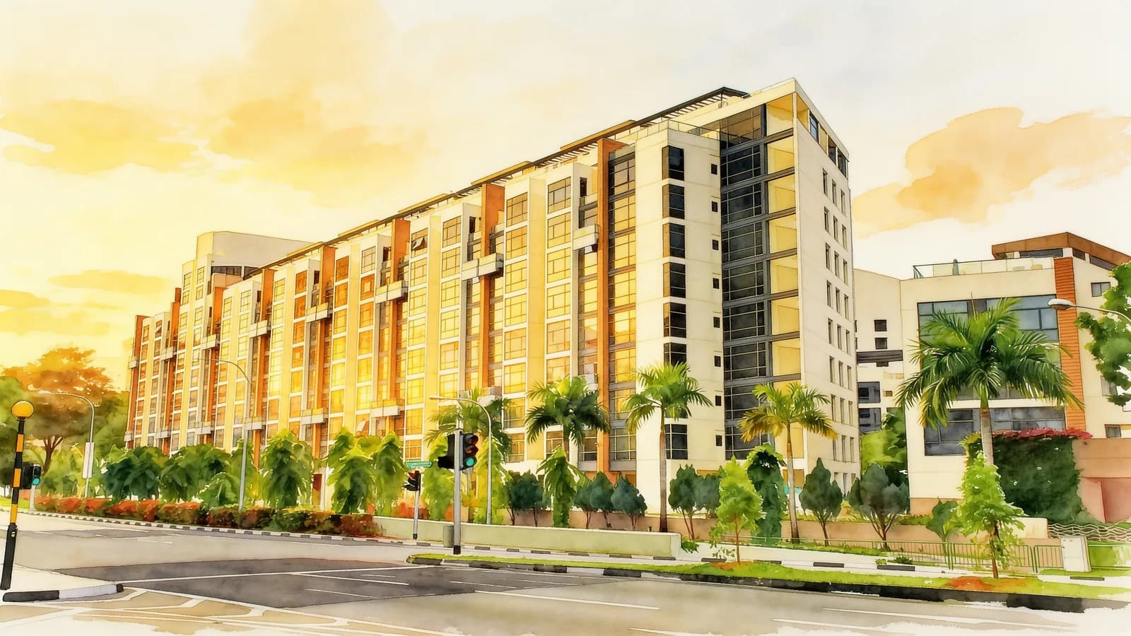 River Place, an 11-storey condominium in Singapore River. Illustration is AI-generated.