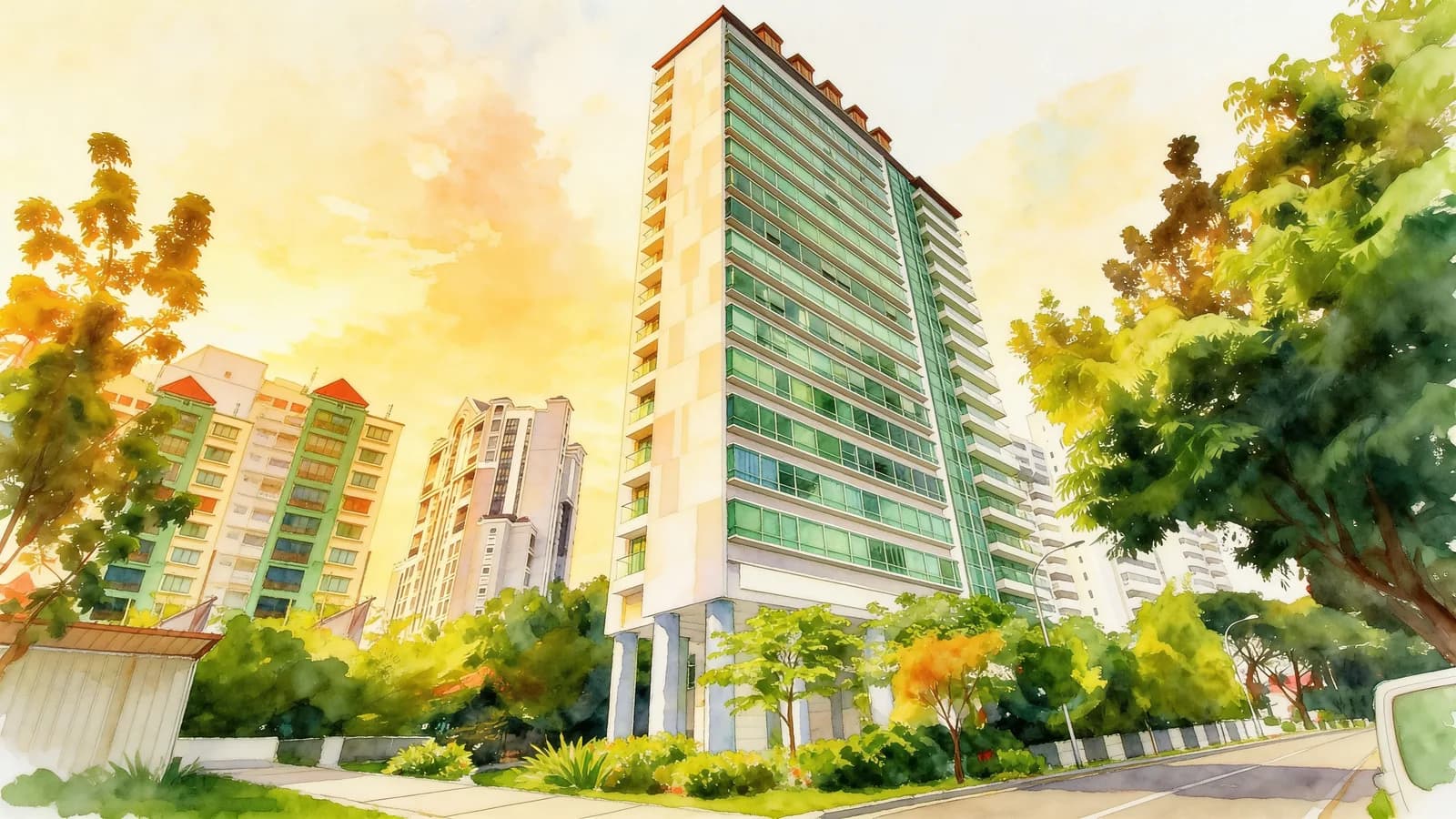 The View @ Meyer, a 21-storey apartment in Marine Parade. Illustration is AI-generated.