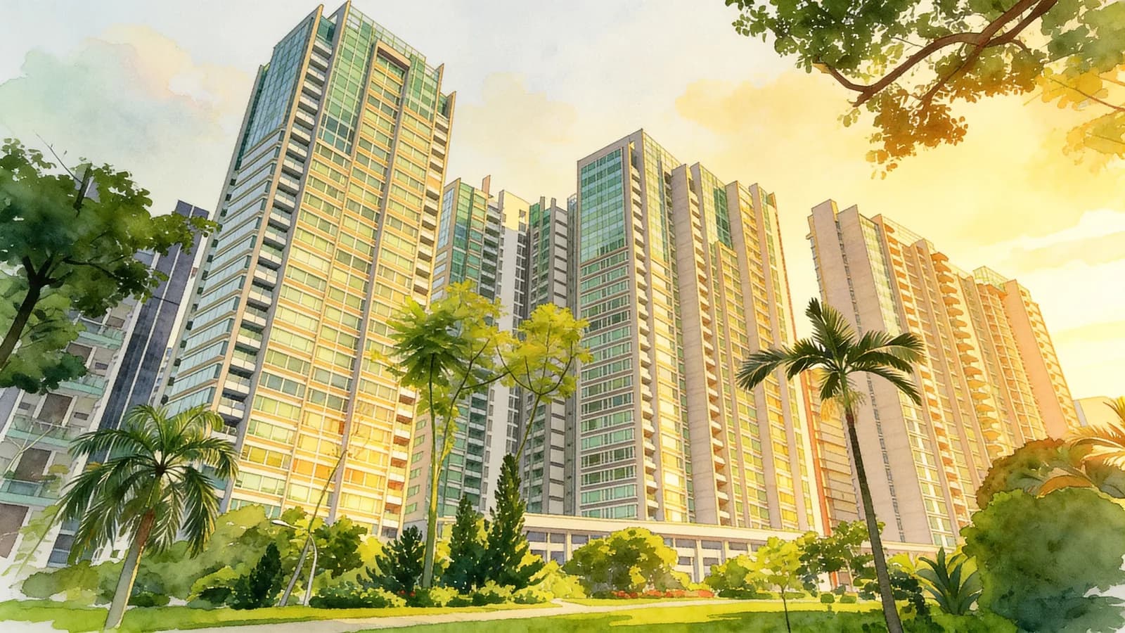 Park Infinia At Wee Nam, a 31-storey condominium in Novena. Illustration is AI-generated.