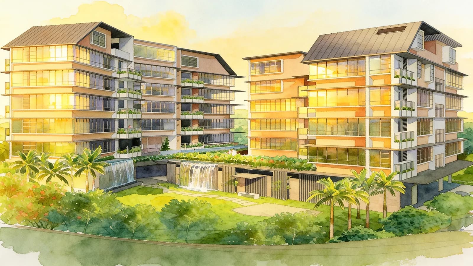 D'almira, a condominium in Serangoon. Illustration is AI-generated.