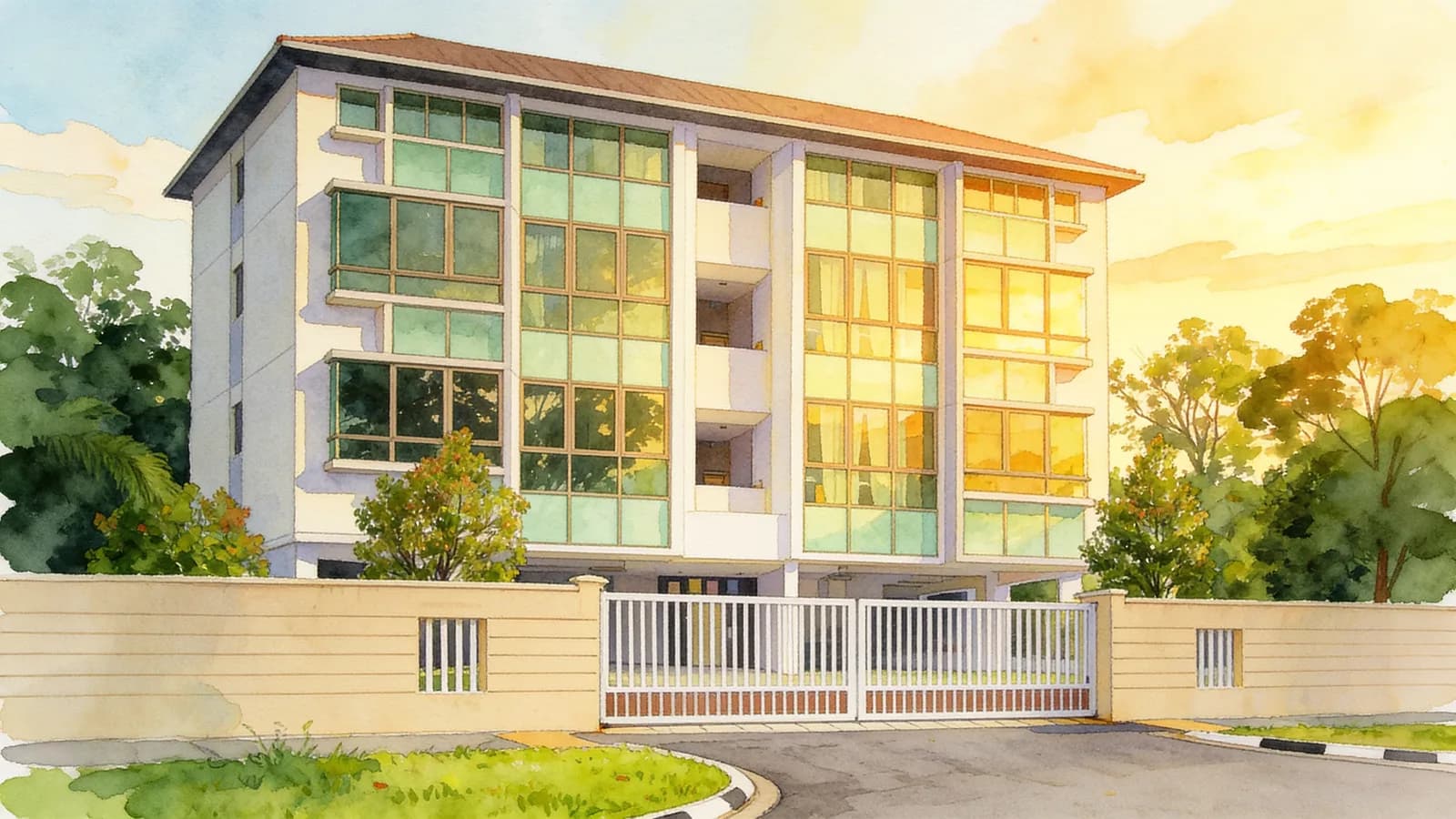 Presidio, an apartment in Geylang. Illustration is AI-generated.