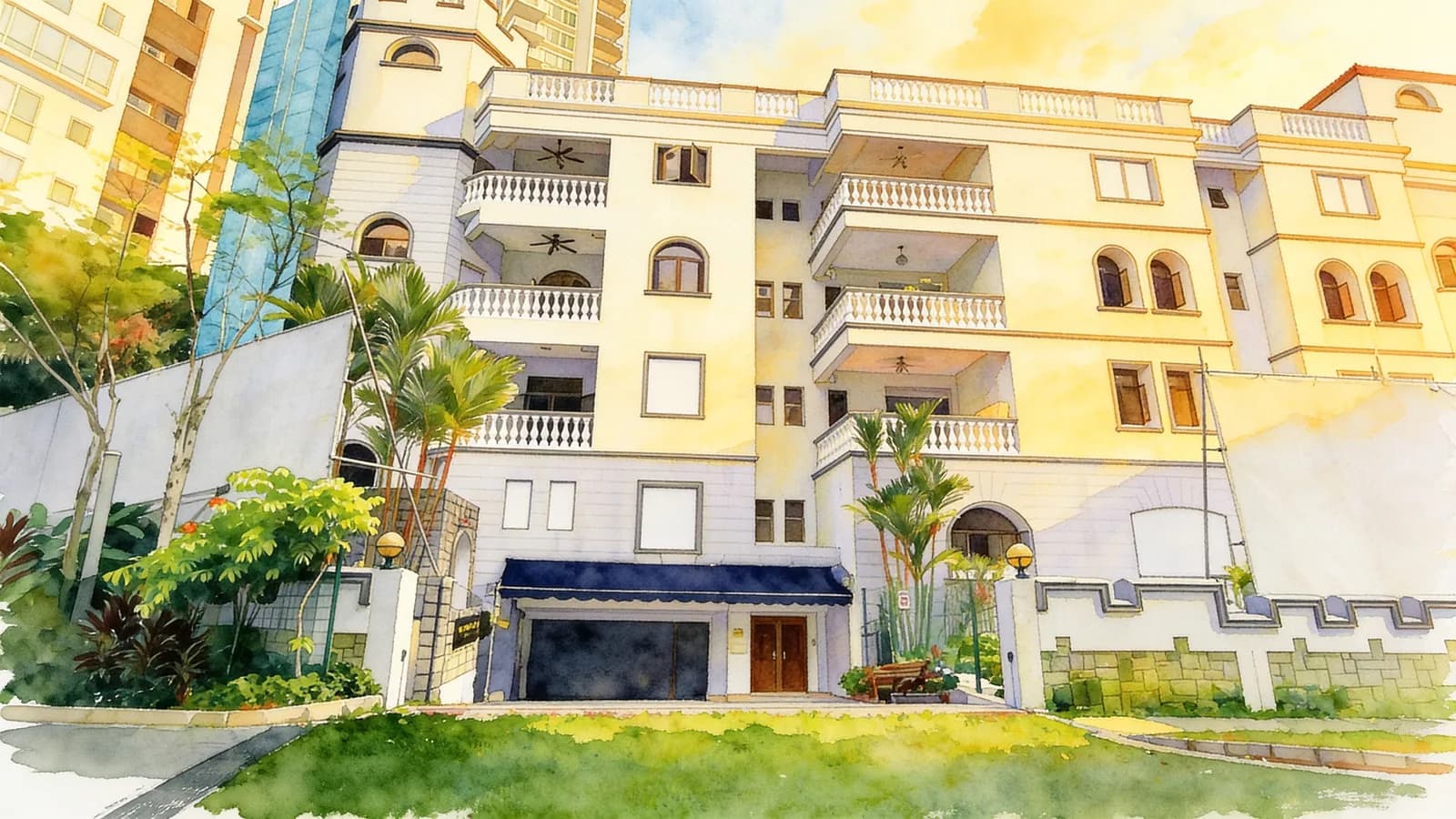 Draycott Eight, a condominium in Newton. Illustration is AI-generated.