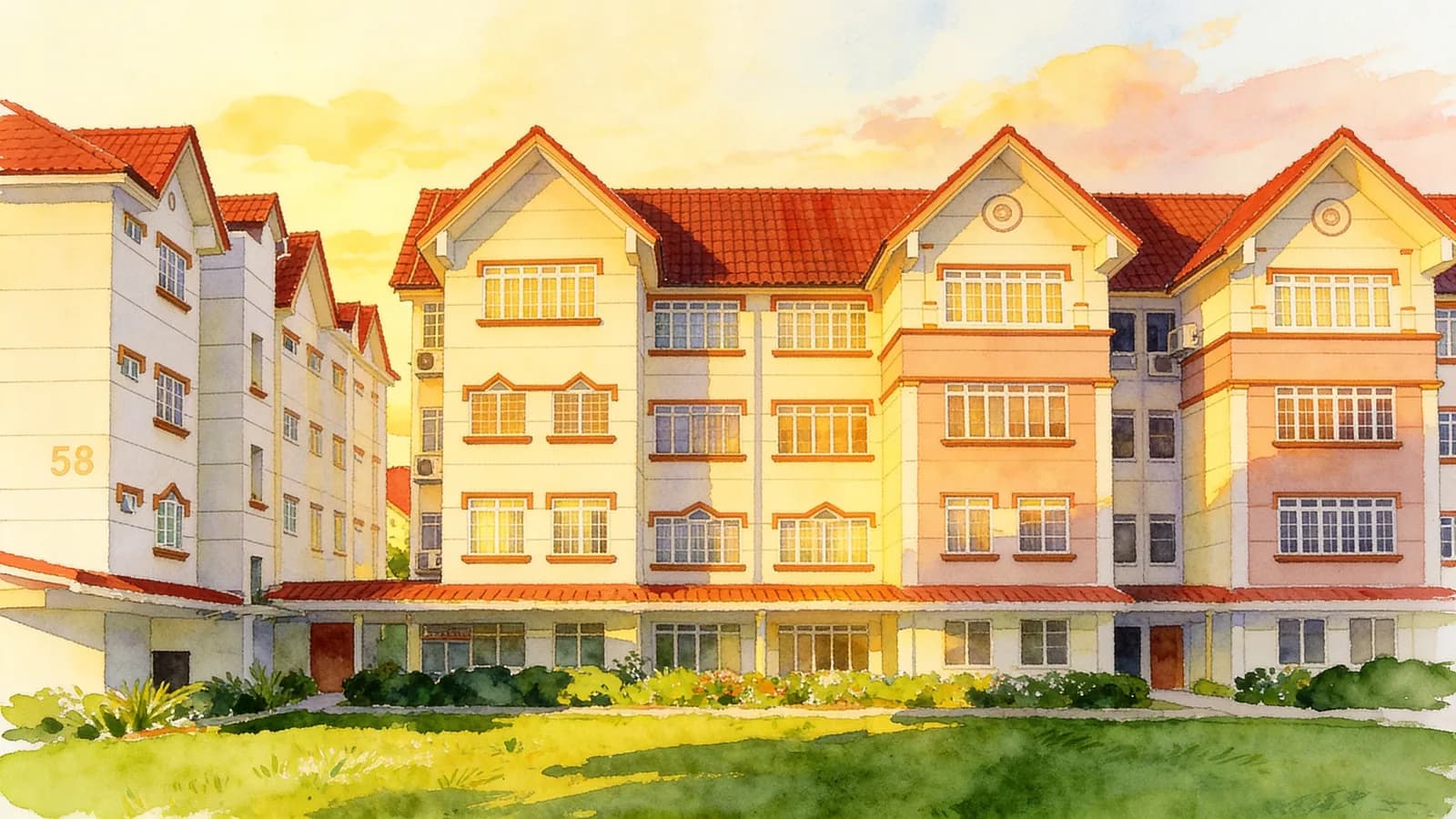 Hong Heng Mansions, an apartment in Yishun. Illustration is AI-generated.