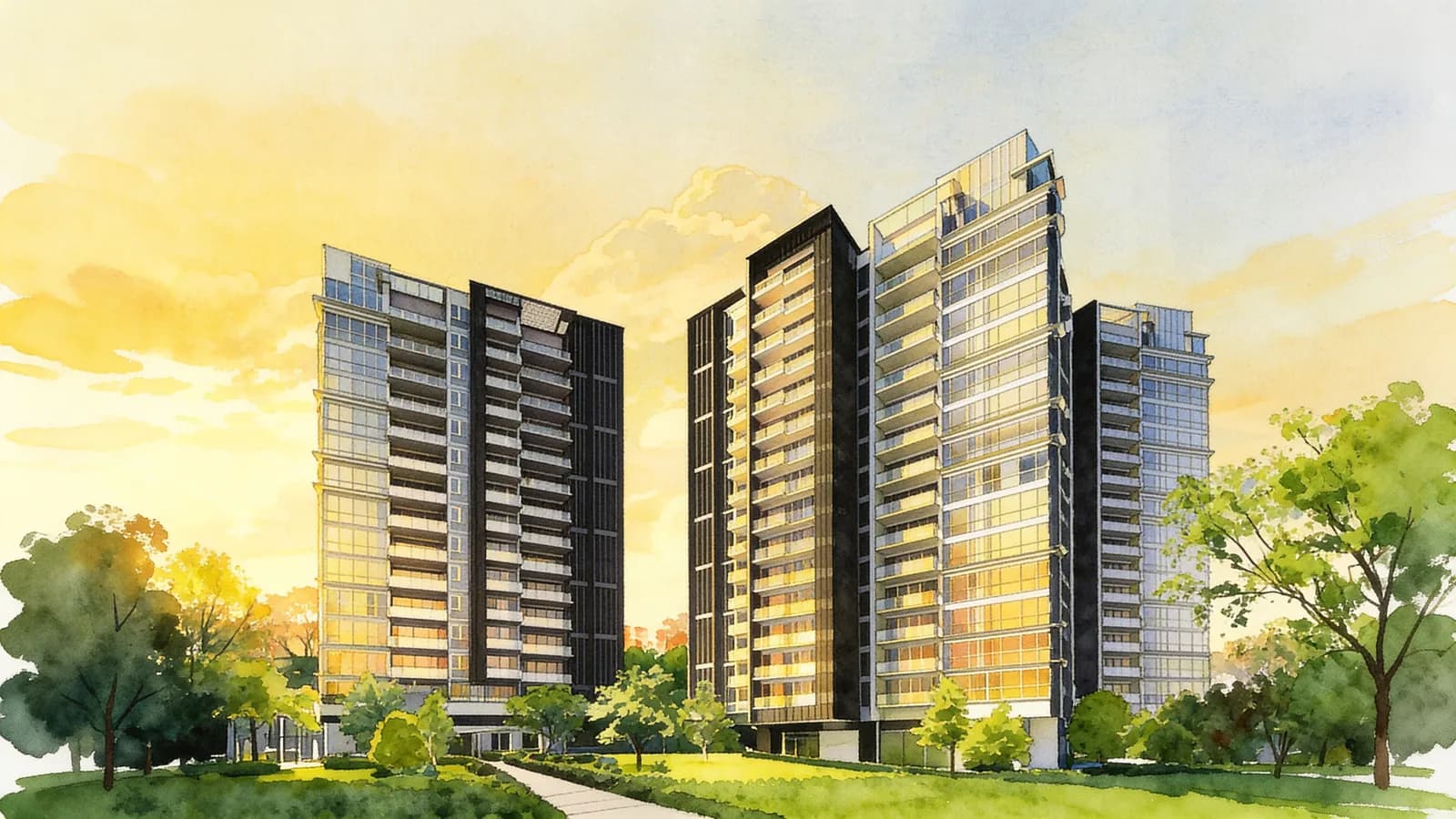 The Scala, a 17-storey condominium in Serangoon. Illustration is AI-generated.