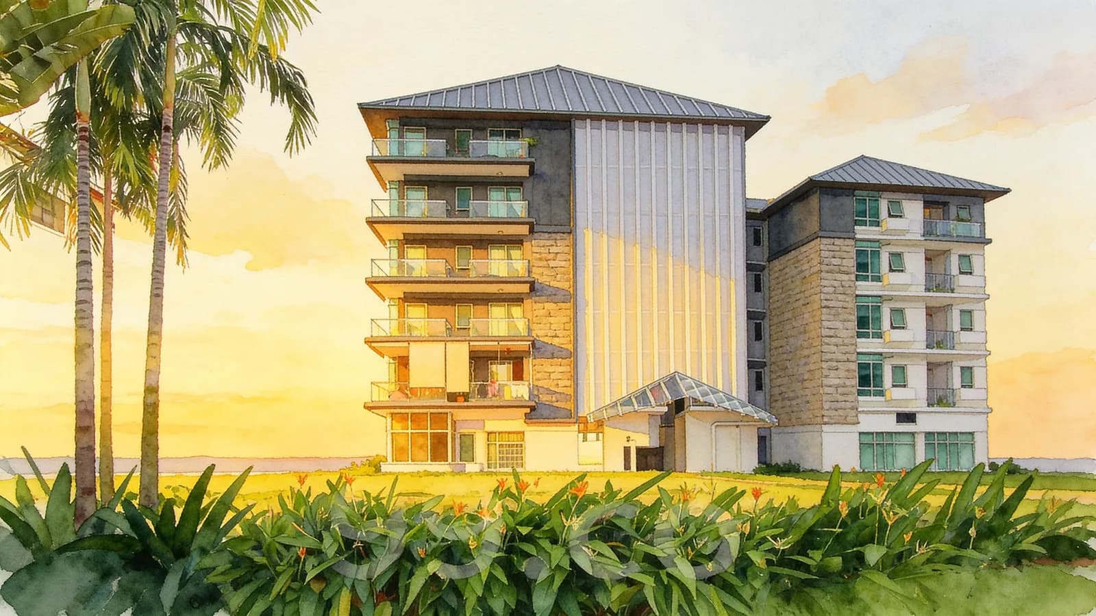 The Calypso, a 5-storey condominium in Bedok. Illustration is AI-generated.
