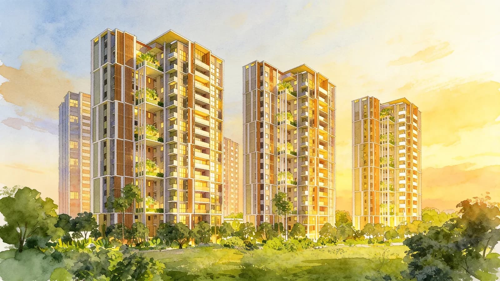 Botanique At Bartley, a 17-storey condominium in Serangoon. Illustration is AI-generated.