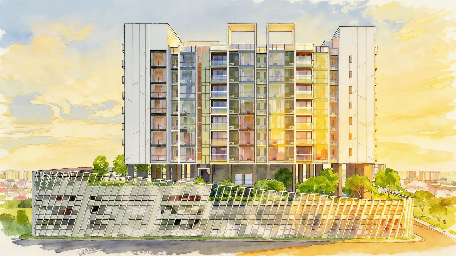 Viio @ Balestier, an 8-storey apartment in Novena. Illustration is AI-generated.