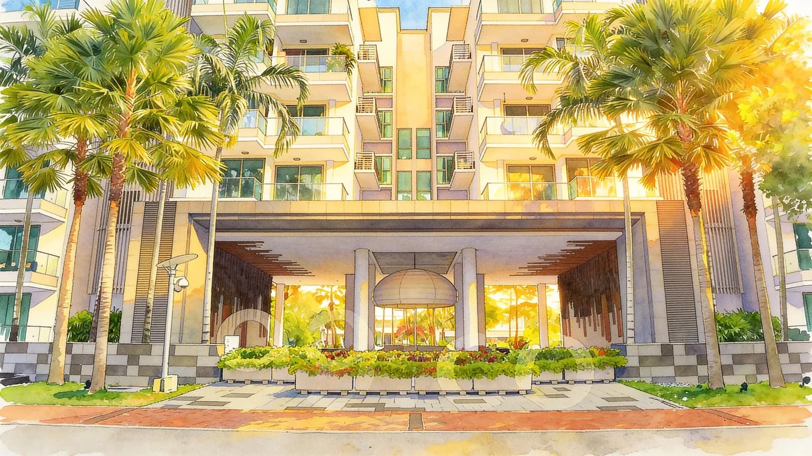 The Residences At W Singapore Sentosa Cove, a 6-storey apartment in Southern Islands. Illustration is AI-generated.