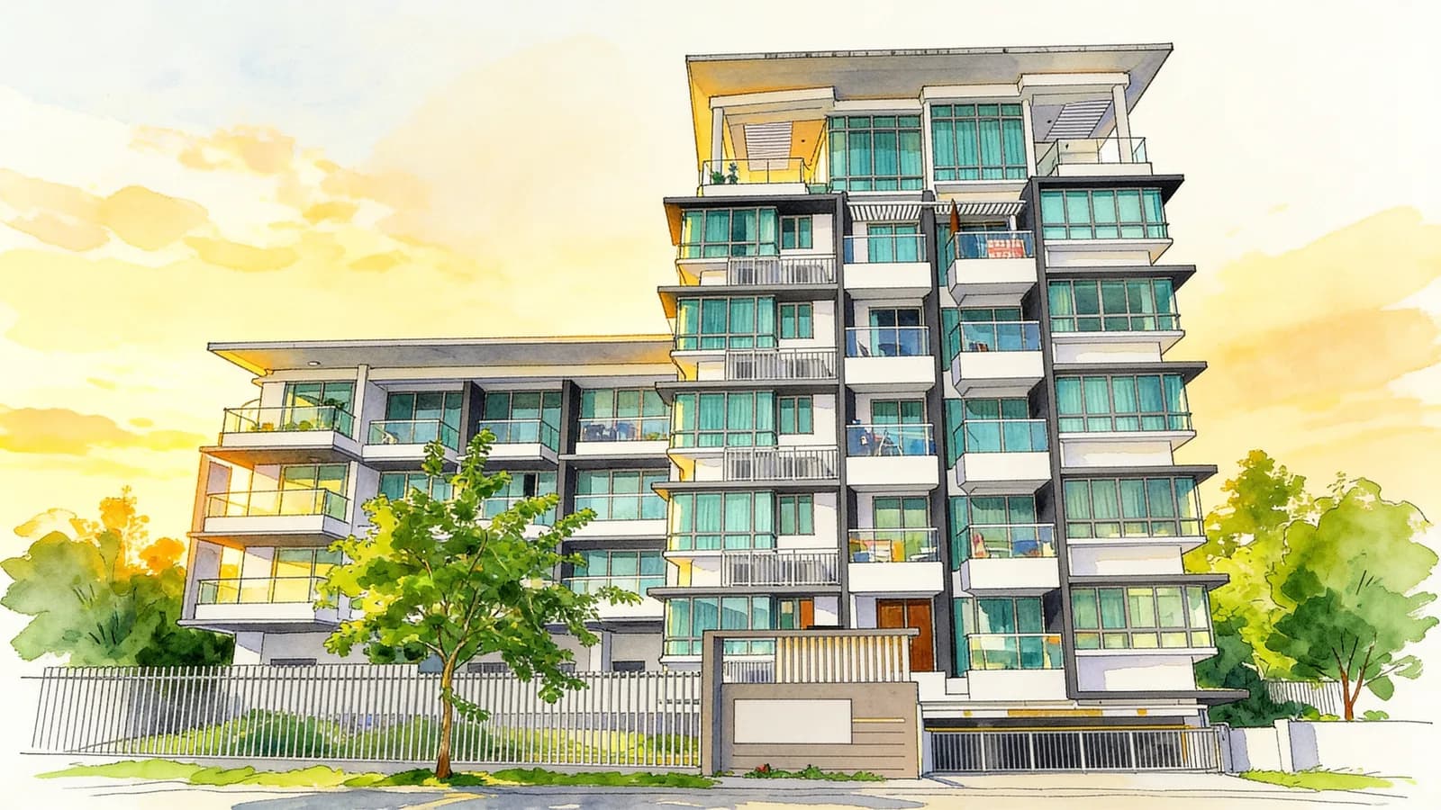 Wilkie 80, an apartment in Rochor. Illustration is AI-generated.
