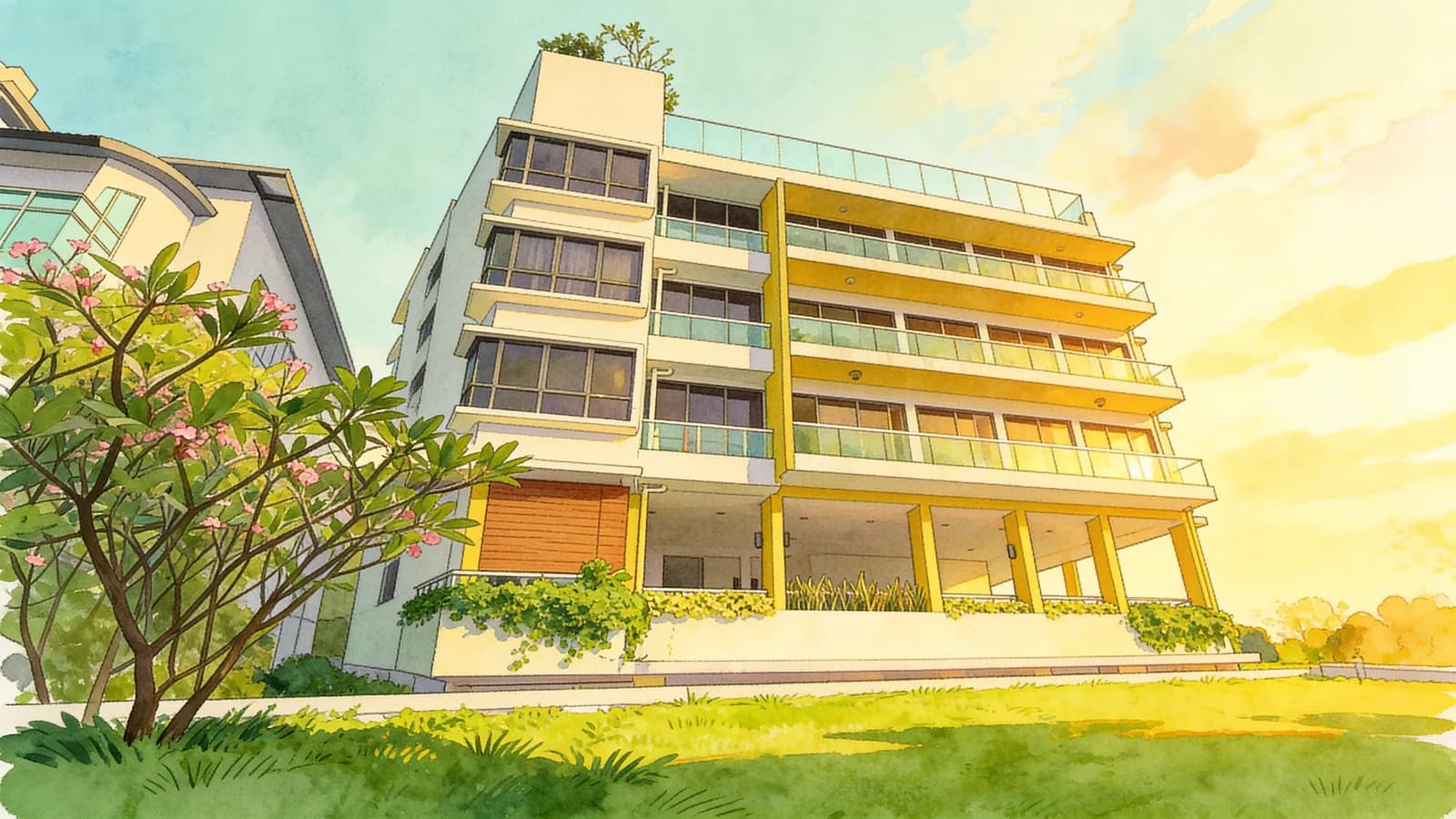 Tropics @ Haigsville, a condominium in Geylang. Illustration is AI-generated.