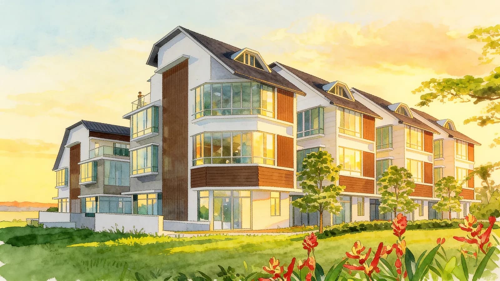 Teresa Villas, a cluster house. Illustration is AI-generated.