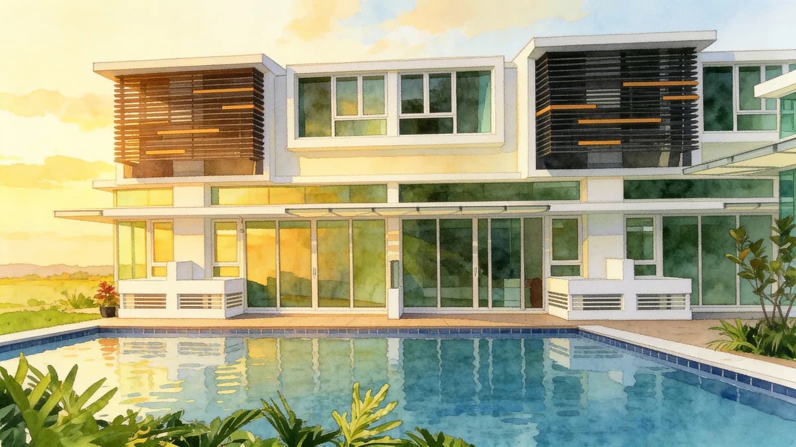 Cabana, a cluster house. Illustration is AI-generated.