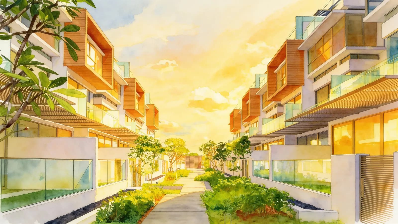 Este Villa, a cluster house. Illustration is AI-generated.
