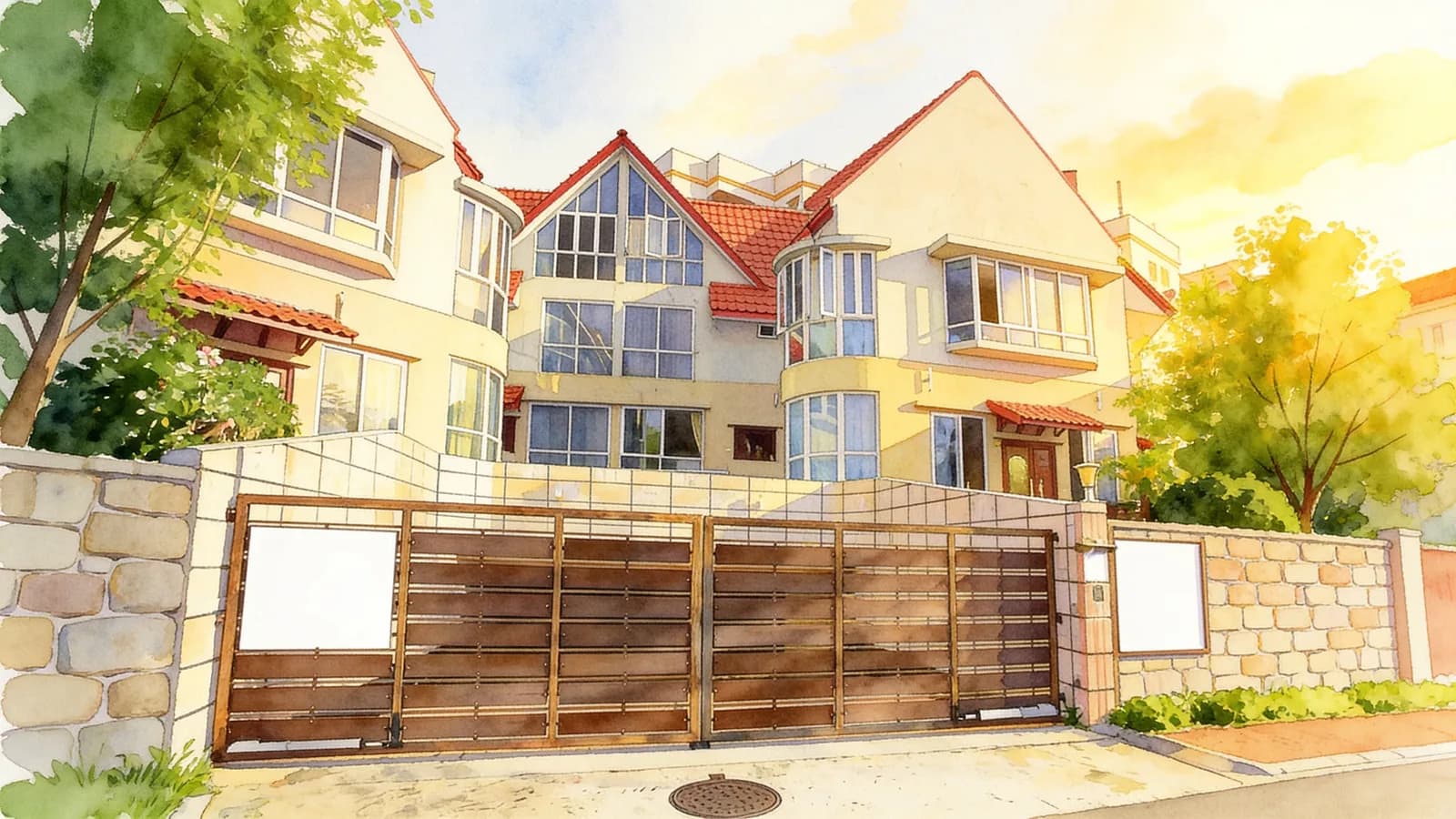 Daisy Petals, a cluster house. Illustration is AI-generated.
