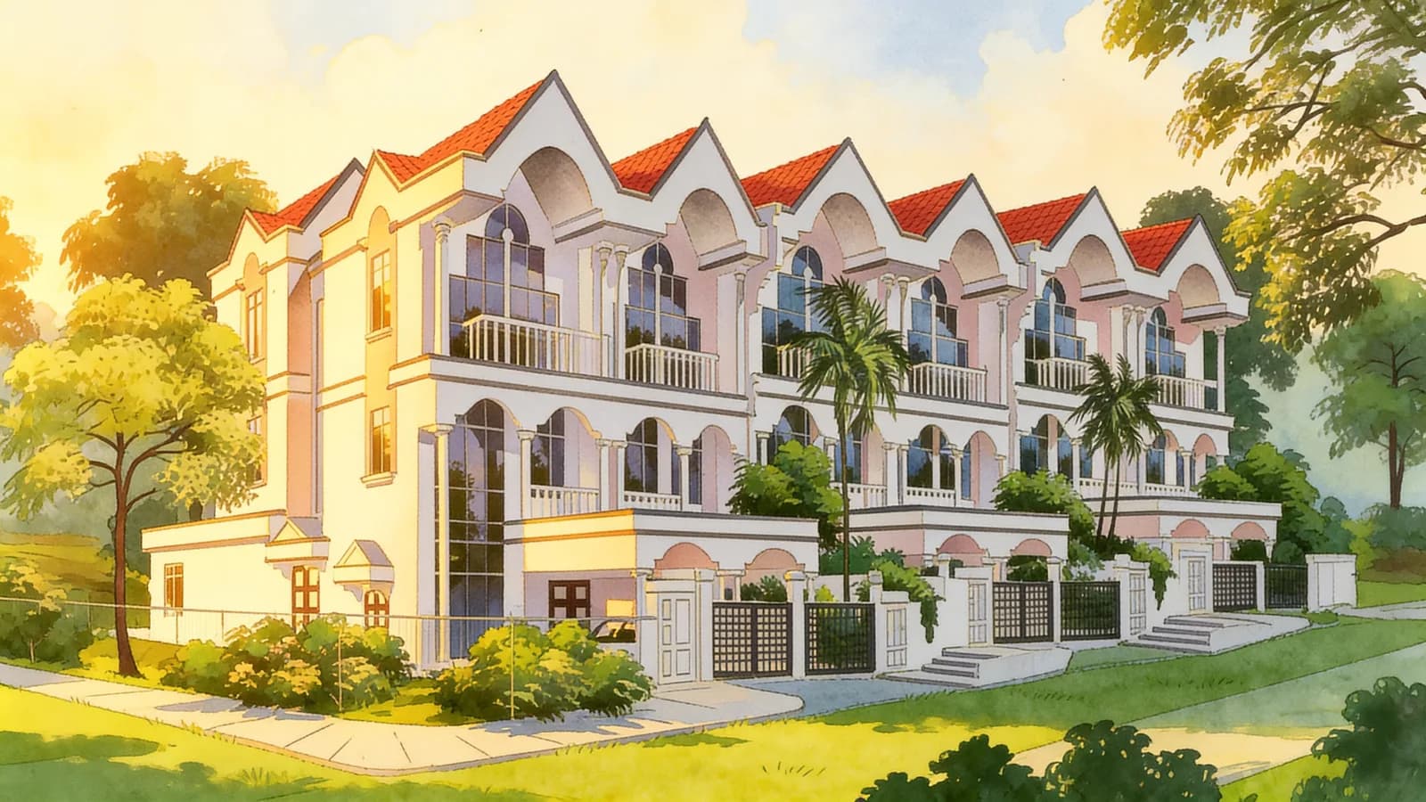 Elias Terrace, a terraced house. Illustration is AI-generated.