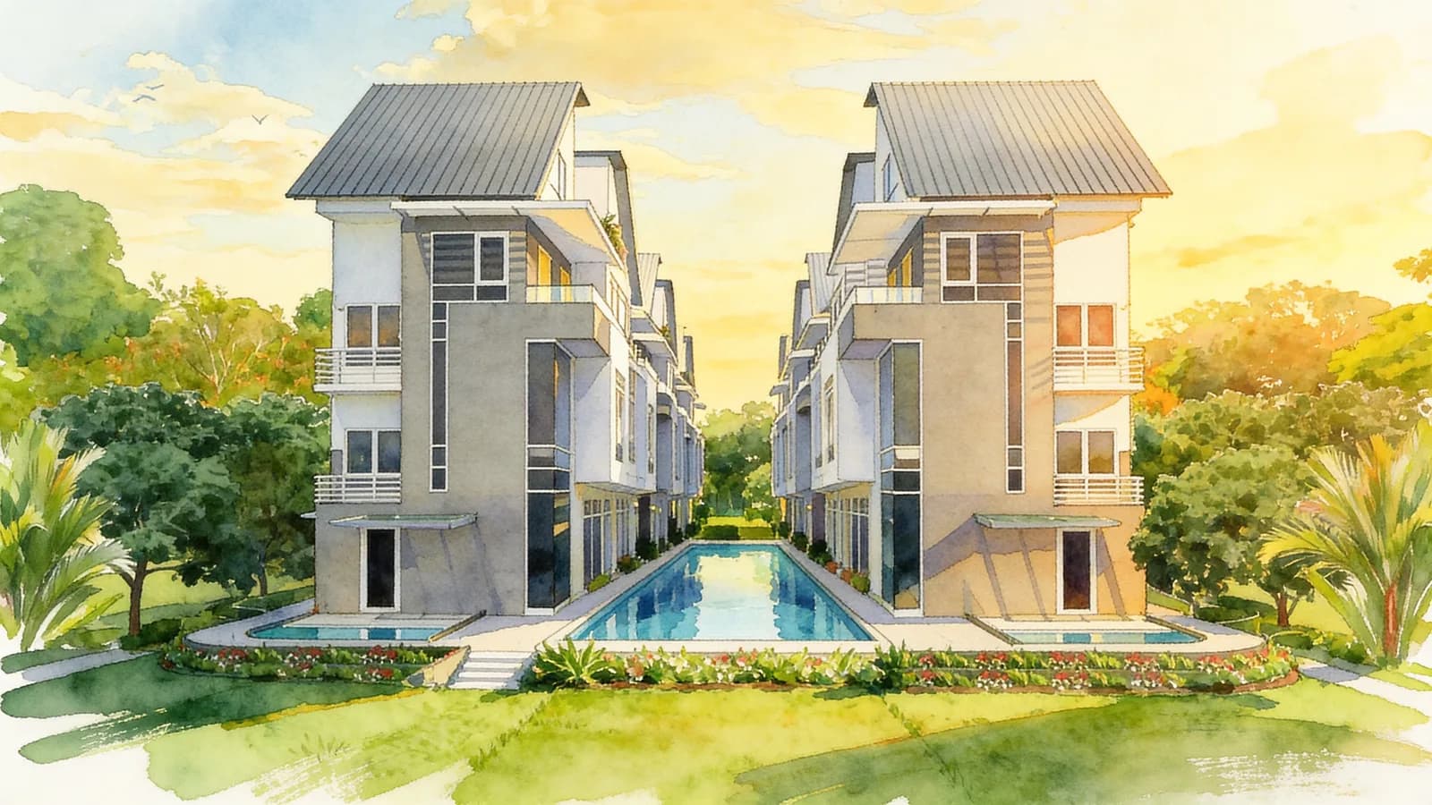 Hillsgrove, a 3-storey semi-detached house. Illustration is AI-generated.