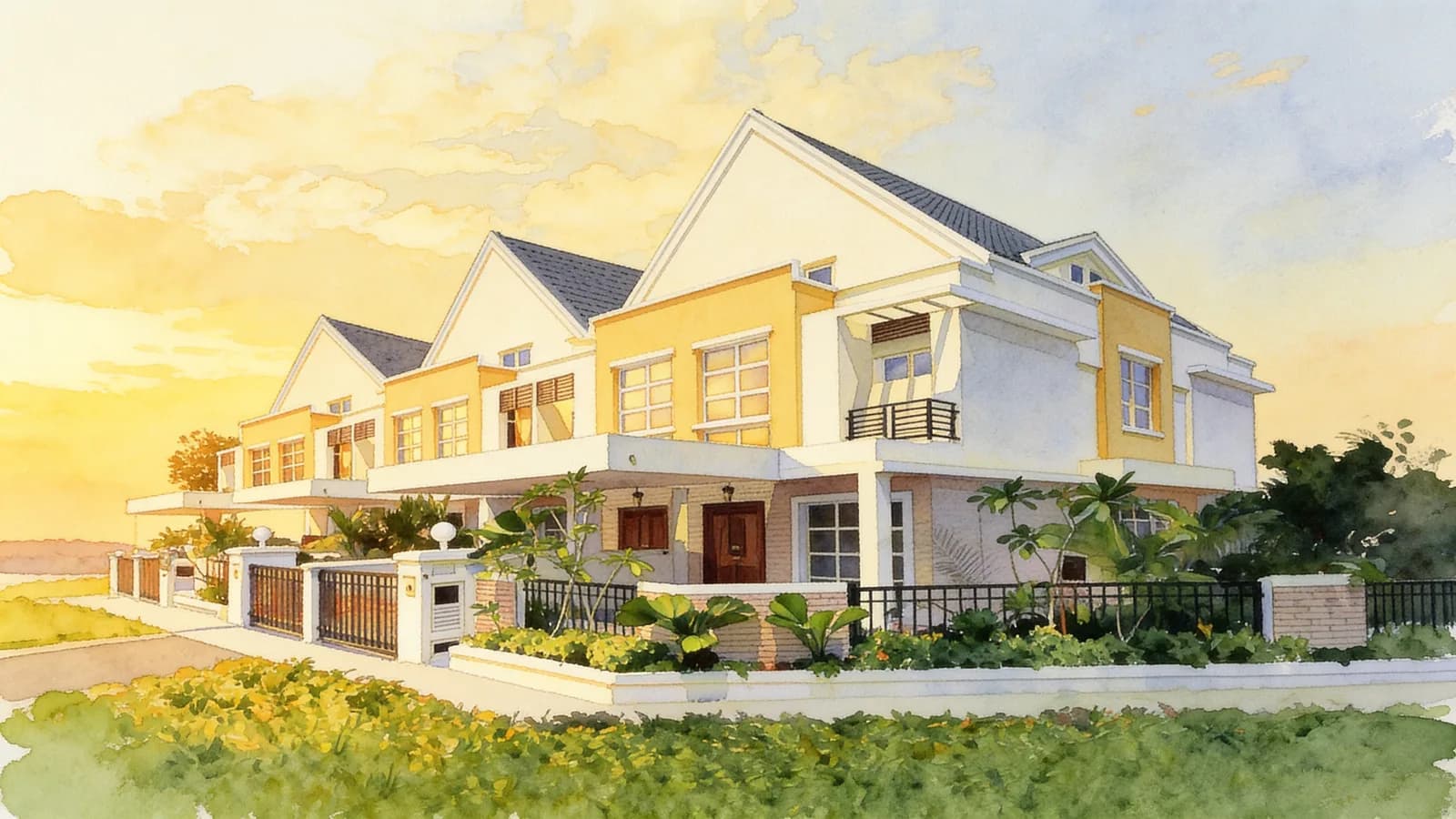 Bedok Grove, a terraced house. Illustration is AI-generated.
